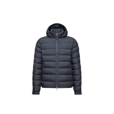 MONCLER ARNEB HOODED SHORT DOWN JACKET, MEN, BLUE, SIZE: 4