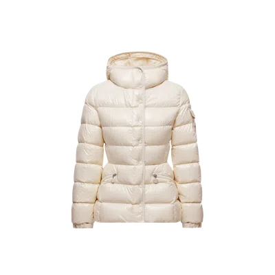 Moncler Barante Hooded Short Down Jacket In Pink