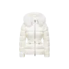 Moncler Boed Hooded Shearling-trimmed Short Down Jacket White