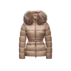 Moncler Boed Hooded Shearling-trimmed Short Down Jacket Beige