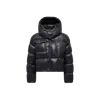 Moncler Erea Square-quilted Hooded Short Down Jacket In Black