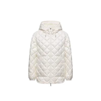 MONCLER DOUDOUNE COURTE À CAPUCHE ET MATELASSAGE EN LOSANGE