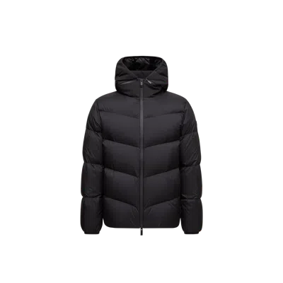 MONCLER FOREZ HOODED SHORT DOWN JACKET, MEN, BLACK, SIZE: 6