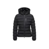 Moncler Herbe Stretch Nylon Hooded Puffer Jacket In Black