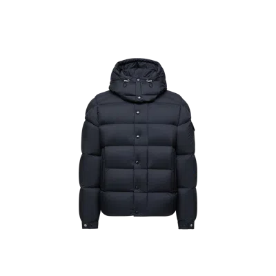 Moncler Maya 70 Hooded Short Down Jacket, Men, Blue, Size: 5