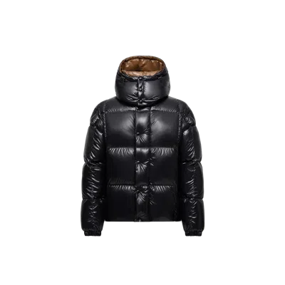 Moncler Parana Hooded Short Down Jacket, Men, Black, Size: 6