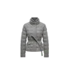 Moncler Women Bussettes Wool Blend Belted Short Down Jacket Grey In Gray