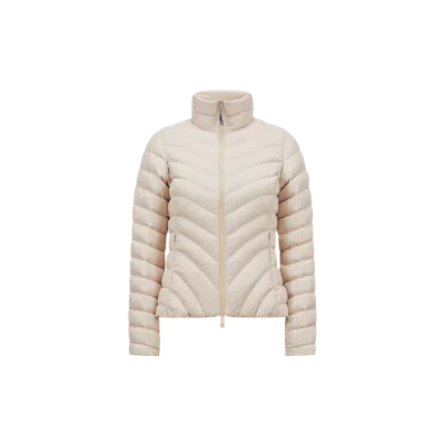 Moncler Grange Diagonal-quilted Short Down Jacket Beige In Nude