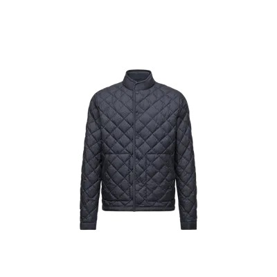 MONCLER OISE DIAMOND-QUILTED SHORT DOWN JACKET, MEN, BLUE, SIZE: 7