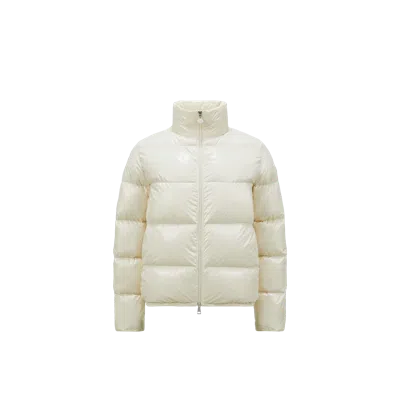 MONCLER ABBADIA SHORT DOWN JACKET, WOMEN, WHITE, SIZE: 3