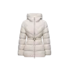 Moncler Brosse Diagonal-quilted Hooded Short Down Jacket White