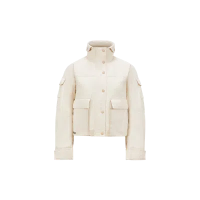 Moncler Doudoune Courte En Coton Bouclé Soignes In Blanc