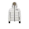 Moncler 'pramint' White Technical Nylon Down Jacket In Green