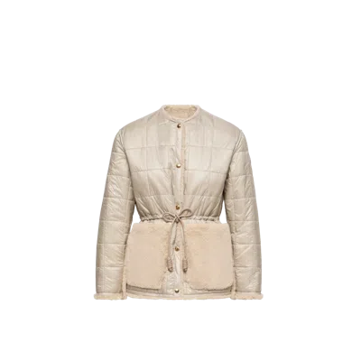 Moncler Tipule Reversible Short Down Jacket, Women, Beige, Size: 5 In White