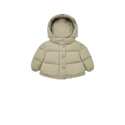 Moncler Kids' Laurie Hooded Down Jacket Green In Grey