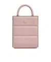 Moncler Doudoune Leather Mini Tote Bag In Pink