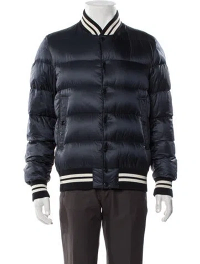 Pre-owned Moncler Doudoune Legere Bomber Jacket In Blue