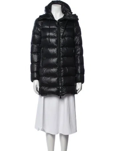 Pre-owned Moncler Doudoune Legere Nylon Down Coat In Black