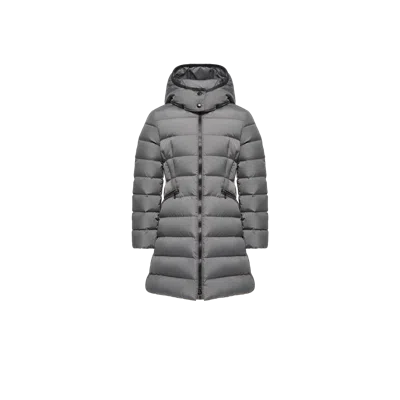 Moncler Kids' Charpal Hooded Long Down Jacket, Girls, Grey, Size: 14y In Gray
