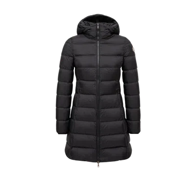 Moncler Gie Hooded Long Down Jacket Black