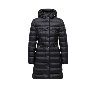 Moncler Hirma Hooded Long Down Jacket Black