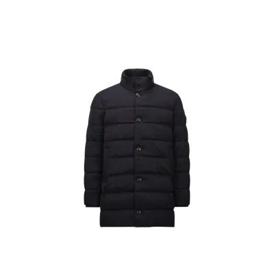 MONCLER VALLONPIERRE HOODED LONG DOWN JACKET, MEN, BLUE, SIZE: 7
