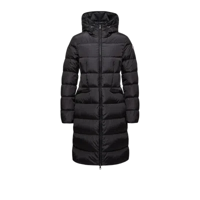 Moncler Avocette Hooded Long Down Jacket, Women, Black, Size: 5
