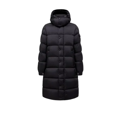 Moncler Hanoverian Hooded Long Down Jacket, Men, Black, Size: 6