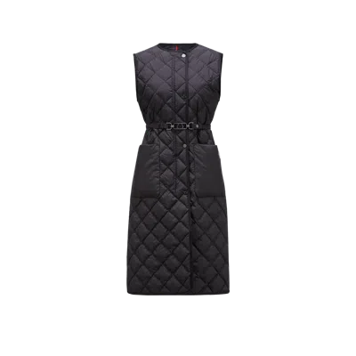 Moncler Butor Diamond-quilted Long Down Vest Black