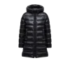 Moncler Suyenne Hooded Mid-length Down Jacket In Black