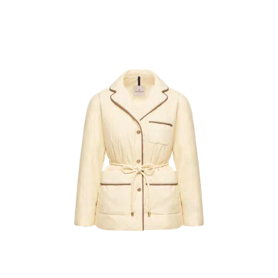 Moncler Doudoune Mi-longue Ceinturée Tieche, Femme, Beige, Taille: 1 In Yellow