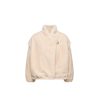 Moncler Chardonneret 2-in-1 Reversible Teddy Down Jacket, Women, White, Size: 3