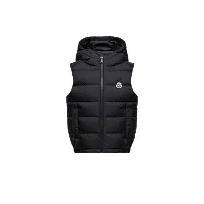 Moncler Kids' Doudoune Sans Manches À Capuche Fudo In Black