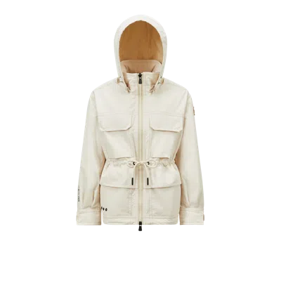 Moncler Nimba Hooded Field Down Jacket White In Nude