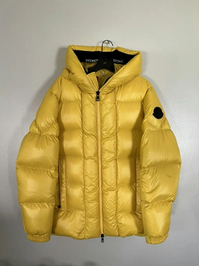 Pre-owned Moncler Dougnac Down Puffer Hooded Jacket Yellow
