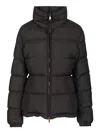 Moncler Puffer Jacket With High Collar And Cuffs In Black