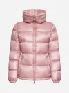 Moncler Fitted Waist Stand-up Collar Down Jacket In Rosa