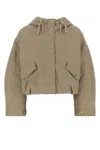 Moncler Dove Grey Polyester Blend Eucalyptus Down Jacket In Neutral