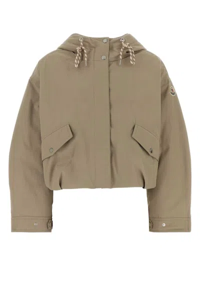 Moncler Dove Grey Polyester Blend Eucalyptus Down Jacket In Neutral