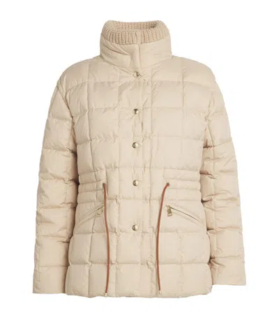 Moncler Down Antigone Puffer Jacket In Brown