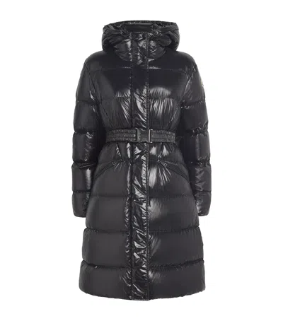 Moncler Down Bellevue Longline Coat In Black
