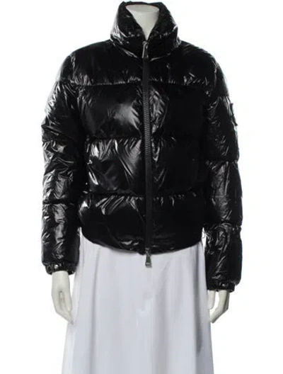 Pre-owned Moncler Down Biker Jacket In Black