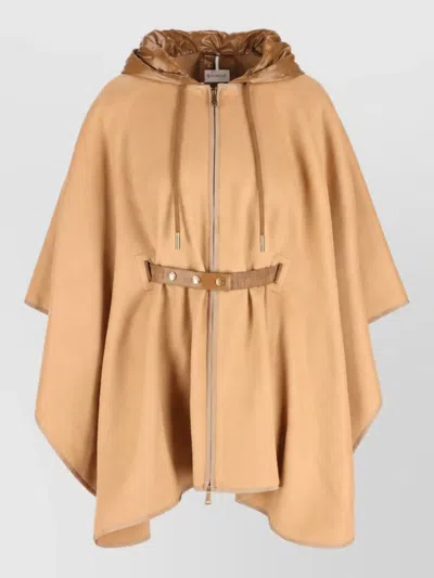 Moncler Down Cape In Neutral
