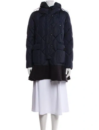 Pre-owned Moncler Down Coat In Blue