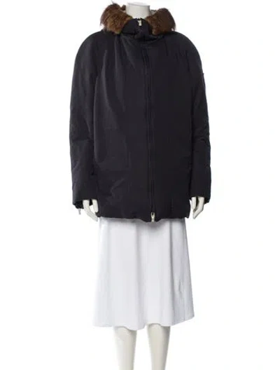 Pre-owned Moncler Down Coat In Blue