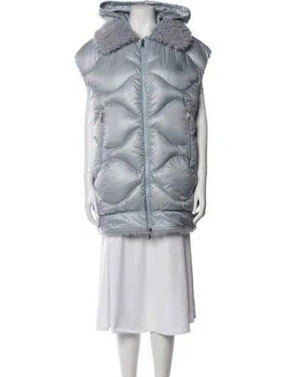 Pre-owned Moncler Down Coat In Blue
