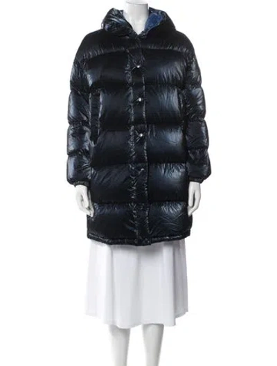Pre-owned Moncler Down Coat In Blue