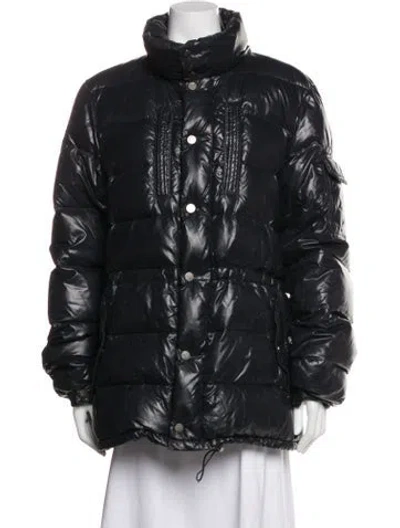 Pre-owned Moncler Down Coat In Blue