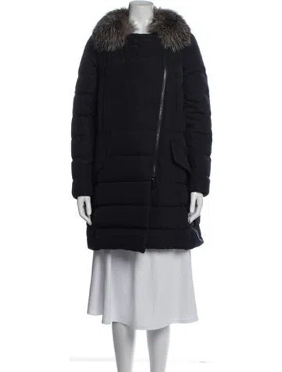 Pre-owned Moncler Down Coat In Blue