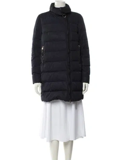 Pre-owned Moncler Down Coat In Blue